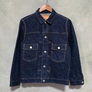 希少 限定品 DENIME ドゥニーム 30周年 2ND TYPE RIGID DENIM JACKET 肉厚 濃紺 デニムジャケット Gジャン size.38 (M) インディゴ WEGO製