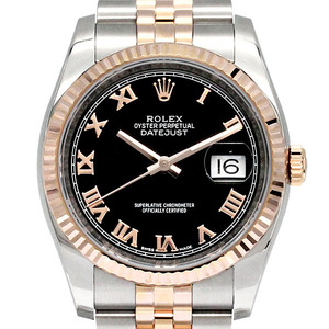 ロレックス ROLEX デイトジャスト 116231 ブラックローマ ランダム メンズ腕時計 自動巻き DATEJUST 36mm 生産終了 コンビ ブランド 男性