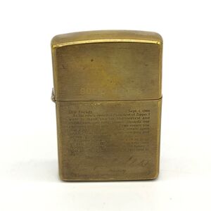 【27101】Zippo ジッポー オイルライター SOLID BRASS ソリッドブラス 社長メッセージ 着火未確認 ヴィンテージ 経年保管品 中古品