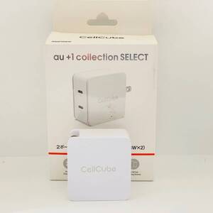 中古品 au＋1 collection SELECT CellCube 2ポートUSB-C Fast Charger（PD 18W×2）CC-AC01-WH