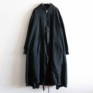 【美品】COMME des GARCONS 【MA-1 ロング コート】S 製品染め ブラック ミリタリー コムコム コムデギャルソン 2411796