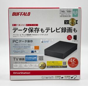 AZ-088 未開封 バッファロー HD-EDS6U3-BC パソコン&テレビ録画用 外付けHDD 6TB 未使用 BUFFALO 