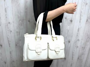 極美品 CELINE セリーヌ ハンドバッグ ショルダーバッグ バッグ レザー 白 72128Y