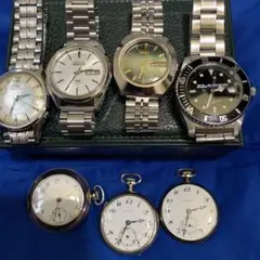 腕時計と懐中時計手巻き時計セット売り稼働品ばら売り不可です。