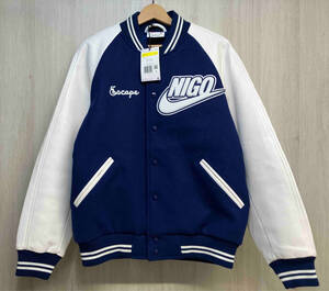 NIGO × NIKE 24AW NRG Varsity Jacket FV5670-492 ニゴー ナイキ バーシティジャケット ネイビー スタジャン アウター 牛革 レザー S