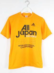 アディダス adidas Tシャツ プリント スポーツウェア トップス 半袖 XS オレンジ系 メンズ 中古 /GK