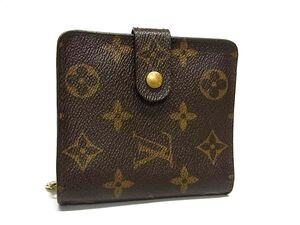 1円 LOUIS VUITTON ルイヴィトン M61667 モノグラム コンパクトジップ 二つ折り 財布 ウォレット 小銭入れ ブラウン系 FI4311