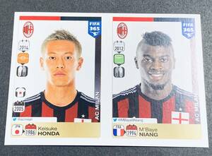 Panini FIFA 365 Keisuke Honda M’Baye Niang Sticker AC Milan 本田圭佑　ミラン　ステッカー
