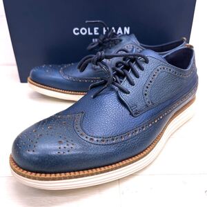 新 棚上 20 ◎ COLE HAAN GRAND OS コールハーン 靴 革靴 シューズ ウイングチップ 5ホール カジュアル ブルー メンズ8