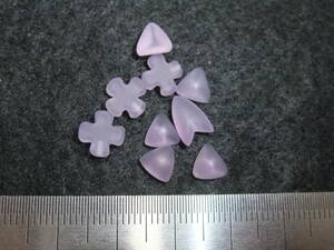 レアな片穴アメジスト紫水晶 フロスト加工シェイプいろいろセット　amethystアメジスト☆　1　パワーストーンたくさん大量同梱可能!