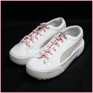 ★PUMA/プーマ カイア プラットフォーム LPD ローカットスニーカー レディース23.5cm/ホワイト/レオパード/394185/厚底&1646000217