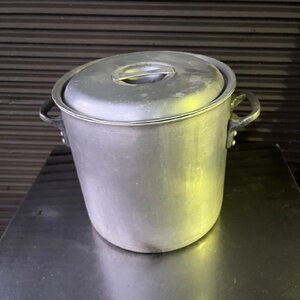 ＝OG＝ 【中古品】コイヌ印 STOCKPOTS 27cm アルミ鍋 蓋有り 外寸 W380×D300×H275 内寸 W270×270×275 厨房 業務用 ＝B-241047