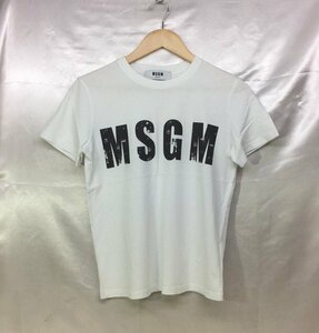 MSGM エムエスジーエム イタリア製 ロゴプリント Tシャツ サイズ：S カラー：ホワイト レディース
