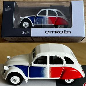 ★ ミニカー 1/64 3インチ シトロエン ２ＣＶ Cocorico トリコロール 非売品 ＣＩＴＲＯＥＮ 箱付き NOREV ノレブ ★ 希少！人気！