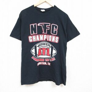 XL/古着 半袖 Tシャツ メンズ NFC コットン クルーネック 黒 ブラック 24mar28 中古