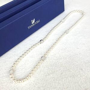 ◆未使用級◆スワロフスキー　SWAROVSKI　パール　パヴェ　ブレスレット　ネックレス　箱つき