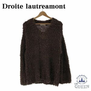 ☆美品☆ Droite lautreamont ドロワットロートレモアン トップス ニット セーター 長袖 ブラウン 2 901-644 送料無料