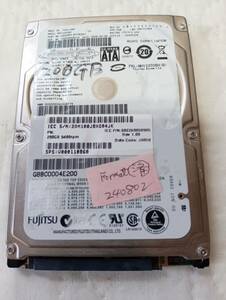 内臓ハードディスク FUJITSU 200GB　2.5inch