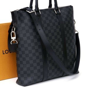 【使用わずか 極美品】 ルイヴィトン Louis Vuitton ダミエ グラフィット アントン トート 黒 2WAY ショルダーバッグ 定価約25万 2115