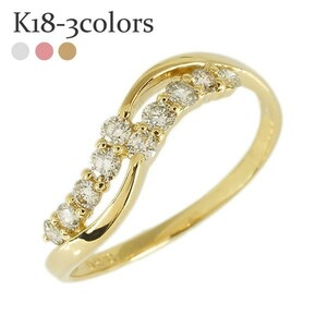 指輪 テンダイヤモンド リング k18ゴールド k18 18k ダイヤ 0.3ct 10石 フラワー レディース アクセサリー