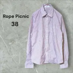 《Rope Picnic》長袖ブラウス ストライプ柄 ビジネスシャツ 38