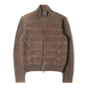 MONCLER ジャケット サイズ:M 22AW ニット コンビ コーデュロイ ダウンジャケット (CARDIGAN TRICOT) ブラウン ヘザーブラウン