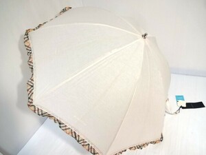 新品未使用 BURBERRY 　傘にノバチェック縁取り　UV　プチパラ　晴雨兼用　ライトピンク　紫外線防止加工　ライトベージュ