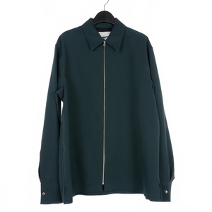 ジルサンダー JIL SANDER 22SS ウール ジップシャツ ブルゾン 48 ダークグリーン 緑 JSMU601032MU20290021 国内正規 メンズ