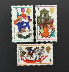 外国切手　イギリス　1968　クリスマス　３種