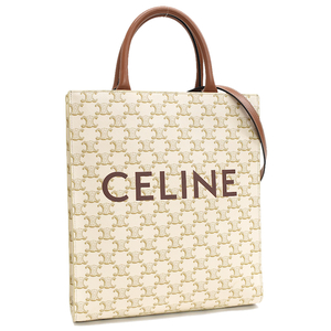 セリーヌ スモール バーティカル カバ 2WAY トートバッグ 191542 トリオンフ キャンバス ホワイト CELINE