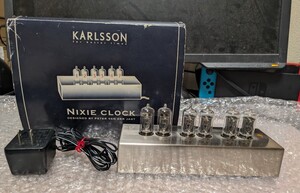 KARLSSON NIXIE CLOCK / カールソン ニキシー管時計 動作確認済み 激レア インテリア家具 Steins;Gate ダイバージェンスメーター 即決設定