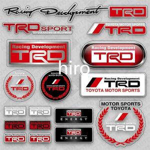 TRD　ステッカー　TOYOTA　MOTOR　SPORTS　レーシング　development　プリウス クラウン ハリアー アルファード RAV4 C-HR プラド