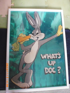 ワーナーブラザース　アンテイーク　超々貴重なアルミ箔ポスター　バックスバニー　Bugs Bunny 1975年　特許品