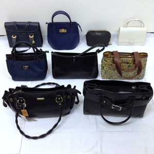 B24-2247【バッグまとめ9点セット】SCAPA/JOURNAL STANDARD/LANVIN/MARIE CLAIRE/KAWANO JAPAN/NB トートバッグ ハンド 青 紺 黒 白 レザー