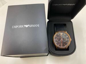 S【4D92】エンポリオ　アルマーニ　時計　腕時計 不動　AR-1792 装飾品　ブラック　ゴールドカラー　　個性的