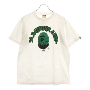 A BATHING APE アベイシングエイプ ×GUNNA COLLEGE TEE カレッジ ロゴ 半袖 カットソー Tシャツ ホワイト