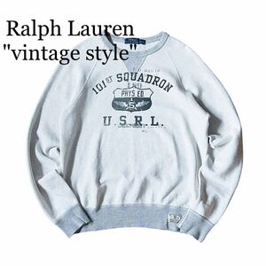 Ralph Lauren ラルフローレン ヴィンテージ スタイル スウェット ツートン 両V ステンシル ミリタリー 30