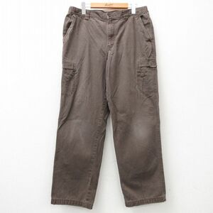 W34/古着 エルエルビーン LLBEAN カーゴ パンツ メンズ 00s ダック地 コットン 茶系 ブラウン spe 24may20 中古 ボトムス ロング