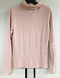 LAURA ASHLEY ローラ・アシュレイ ハイネック タートルネック Mサイズ 長袖 ピンクベージュ (R10)　(菱)