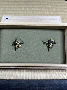 コレクター遺品　刀装具　目貫　舞の図　京金工　日本刀　小道具 桐箱入り