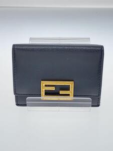 FENDI◆3つ折り財布/レザー/BLK/レディース/8m0395 AHM0