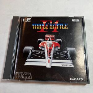 PCエンジン　F1トリプルバトル　HE SYSTEM用　ゲームソフト　美品　取扱説明書、ケース付き　動作未確認