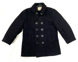 ビンテージ 米国製 MADE IN USA Schott ショット 10釦 PEA JACKET ピーコート U.S 740N ダークネイビー サイズＳ位 [l-0530]