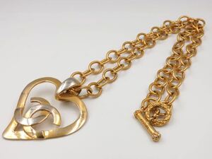 ◇希少◇ CHANEL シャネル　VINTAGE ヴィンテージ　ハート　ココマーク　95P ネックレス　ゴールド　アクセサリー 