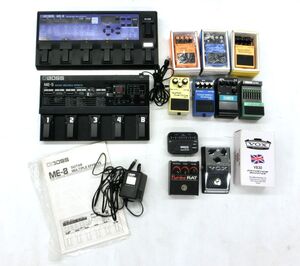 1000円スタート ギターエフェクターまとめ 計11点 BOSS ME-5/ME-8/CS-3/Turbo RAT/YAMAHA GE-10M/FLANGER FL-5 等 音楽機材 WHO DD①415