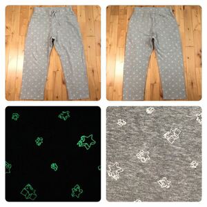 ★蓄光★ BAPE STA 刺繍 スウェットパンツ Lサイズ a bathing ape BAPESTA sweat pants エイプ ベイプ アベイシングエイプ スター star w6