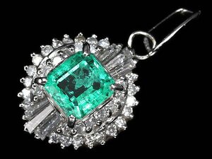 VL13729T【1円～】新品【RK宝石】≪Emerald≫ 極上エメラルド 0.67ct 極上ダイヤモンド Pt900 高級ペンダントヘッド ネックレス ダイヤ