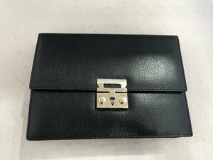 【SALVATORE　FERRAGAMO】サルバトーレフェラガモ　セカンドバッグ　ブラック　レザー　SY02-EWI