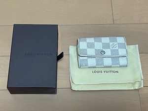 【美品】LOUIS VUITTON ルイヴィトン N61745 ダミエアズール ミュルティクレ6 6連 キーケース 鍵入れ レザー 本革 ケース・袋付き 