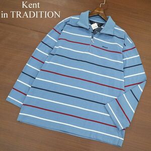 新品 未使用★ Kent in TRADITION ケント ハーフジップ ボーダー 長袖 カットソー ポロシャツ Sz.LL　メンズ 大きいサイズ　A4T00607_1#C